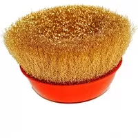 Щетка чашечная для УШМ 125 мм (5), латунированная, волнистая проволока